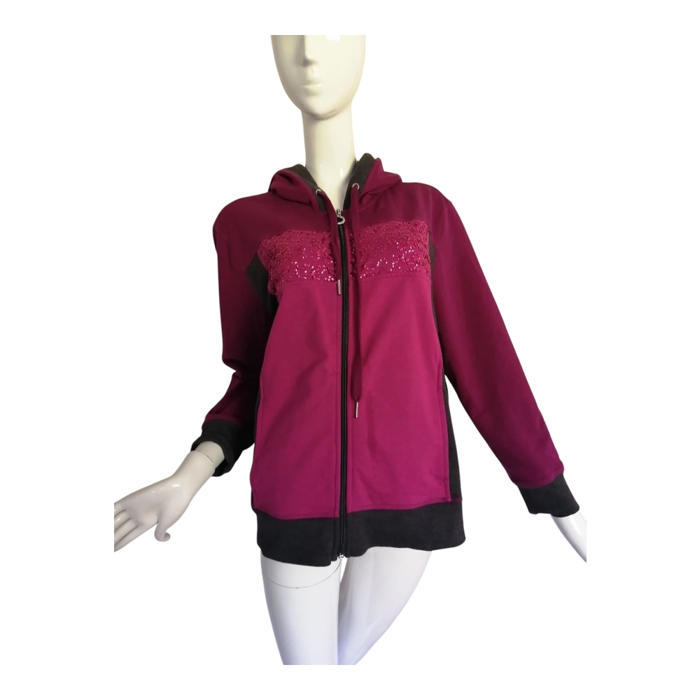 Oleg Cassini Magenta and Black Women's Vest